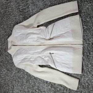 Oliver Cream Light Quilted Zip-Up Elegant Jacket Size L